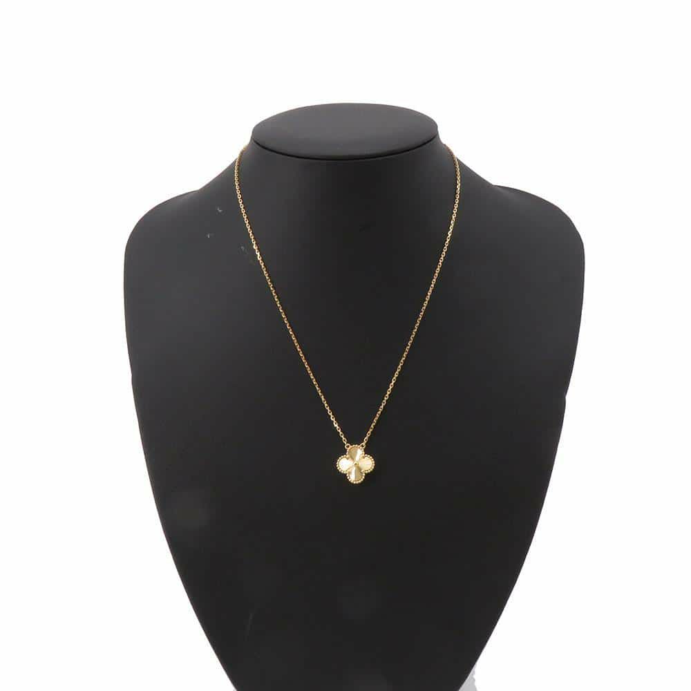 ヴァンクリーフ&アーペル ネックレス ヴィンテージ アルハンブラ ペンダント ギヨシェ K18YGイエローゴールド VCARP4KL00