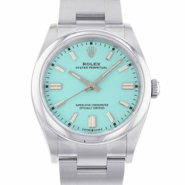 ロレックス オイスターパーペチュアル36 ランダムシリアル ルーレット 126000 ROLEX 腕時計 ターコイズブルー文字盤