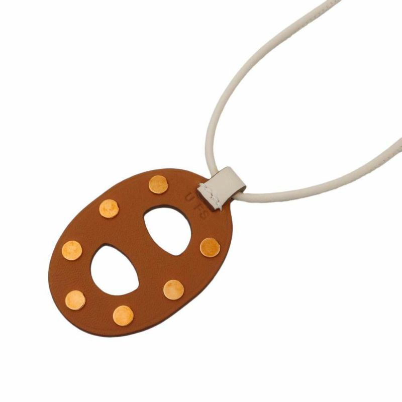 エルメス ネックレス シェーヌダンクルPM スタッズ ナタ/ゴールド/ピンクゴールド金具 スイフト U刻印