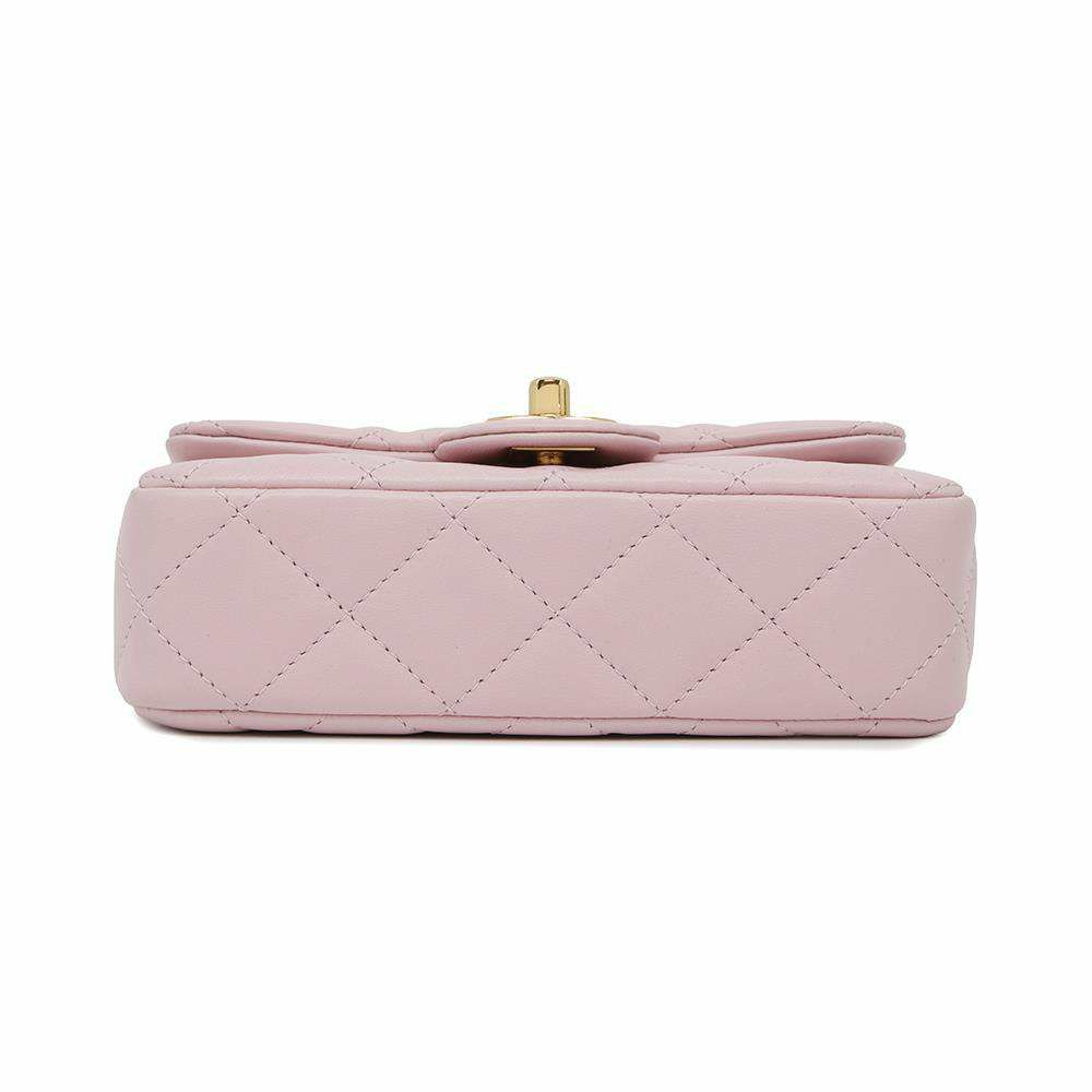 シャネル チェーンショルダーバッグ トップハンドル ミニ フラップ マトラッセ ココマーク ラムスキン AS4847 CHANEL