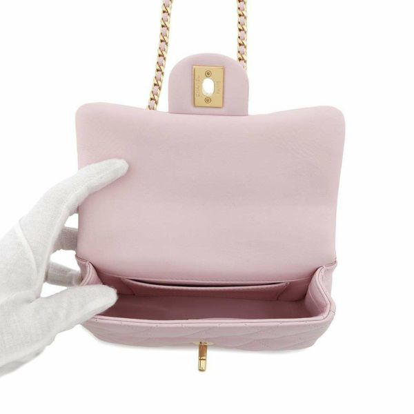 シャネル チェーンショルダーバッグ トップハンドル ミニ フラップ マトラッセ ココマーク ラムスキン AS4847 CHANEL