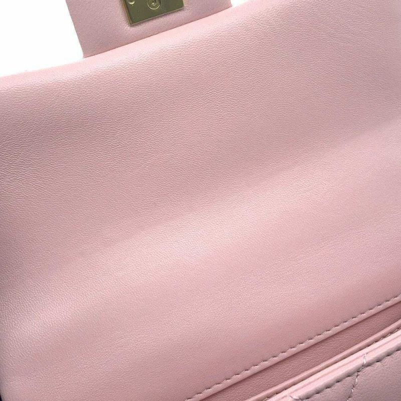 シャネル チェーンショルダーバッグ トップハンドル ミニ フラップ マトラッセ ココマーク ラムスキン AS4847 CHANEL