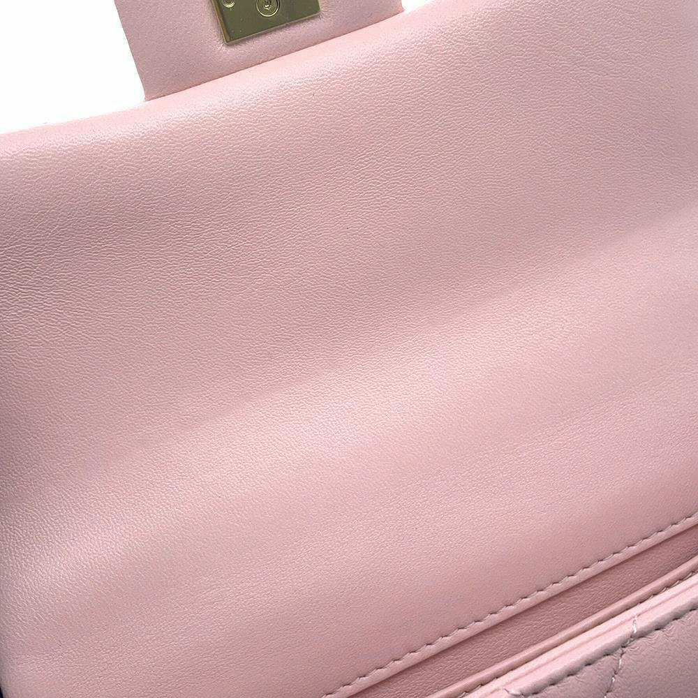 シャネル チェーンショルダーバッグ トップハンドル ミニ フラップ マトラッセ ココマーク ラムスキン AS4847 CHANEL