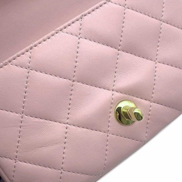 シャネル チェーンショルダーバッグ トップハンドル ミニ フラップ マトラッセ ココマーク ラムスキン AS4847 CHANEL