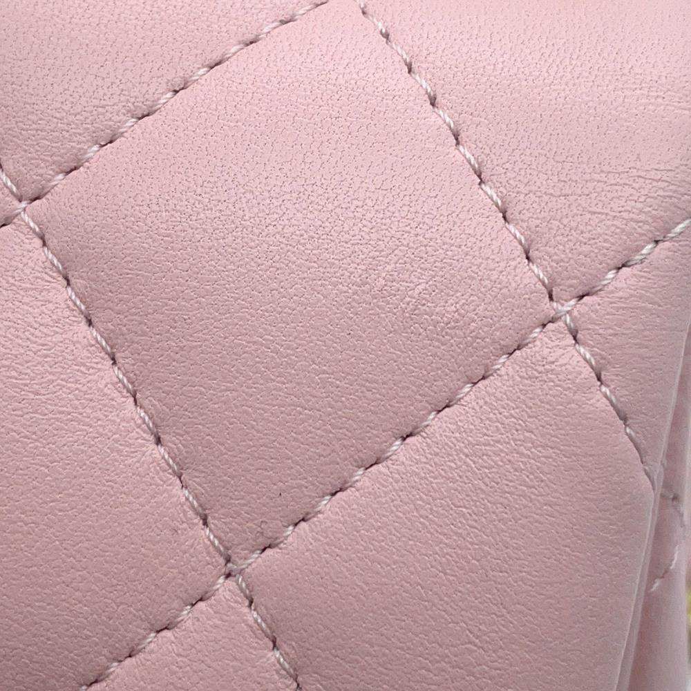 シャネル チェーンショルダーバッグ トップハンドル ミニ フラップ マトラッセ ココマーク ラムスキン AS4847 CHANEL