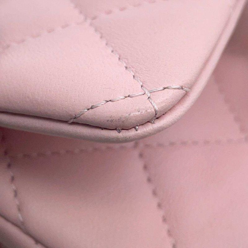 シャネル チェーンショルダーバッグ トップハンドル ミニ フラップ マトラッセ ココマーク ラムスキン AS4847 CHANEL