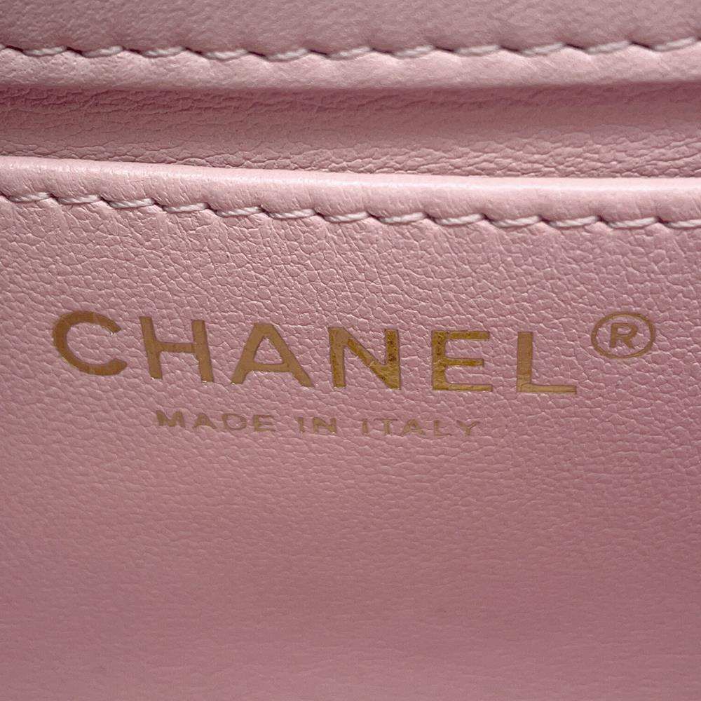 シャネル チェーンショルダーバッグ トップハンドル ミニ フラップ マトラッセ ココマーク ラムスキン AS4847 CHANEL