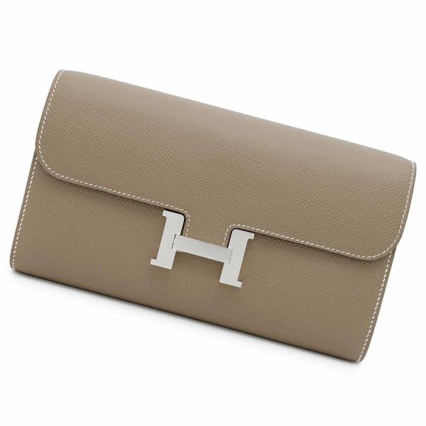 エルメス 長財布 コンスタンス トゥーゴー ロング エトゥープ/シルバー金具 エプソン W刻印 財布