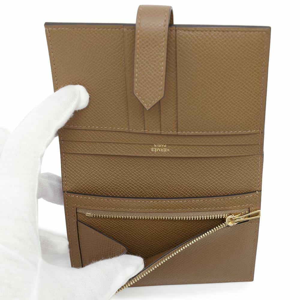 エルメス 二つ折り財布 ベアンコンパクト アルザン/ゴールド金具 エプソン W刻印 HERMES 財布