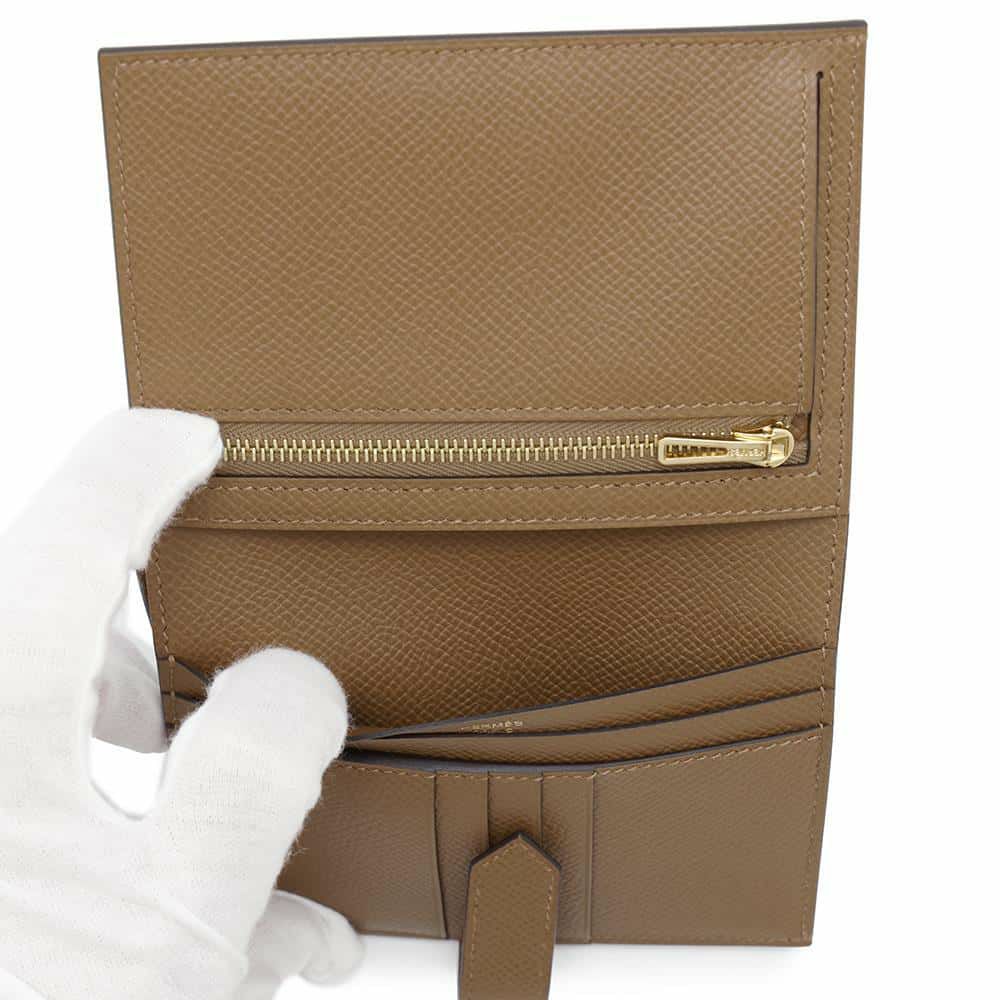 エルメス 二つ折り財布 ベアンコンパクト アルザン/ゴールド金具 エプソン W刻印 HERMES 財布