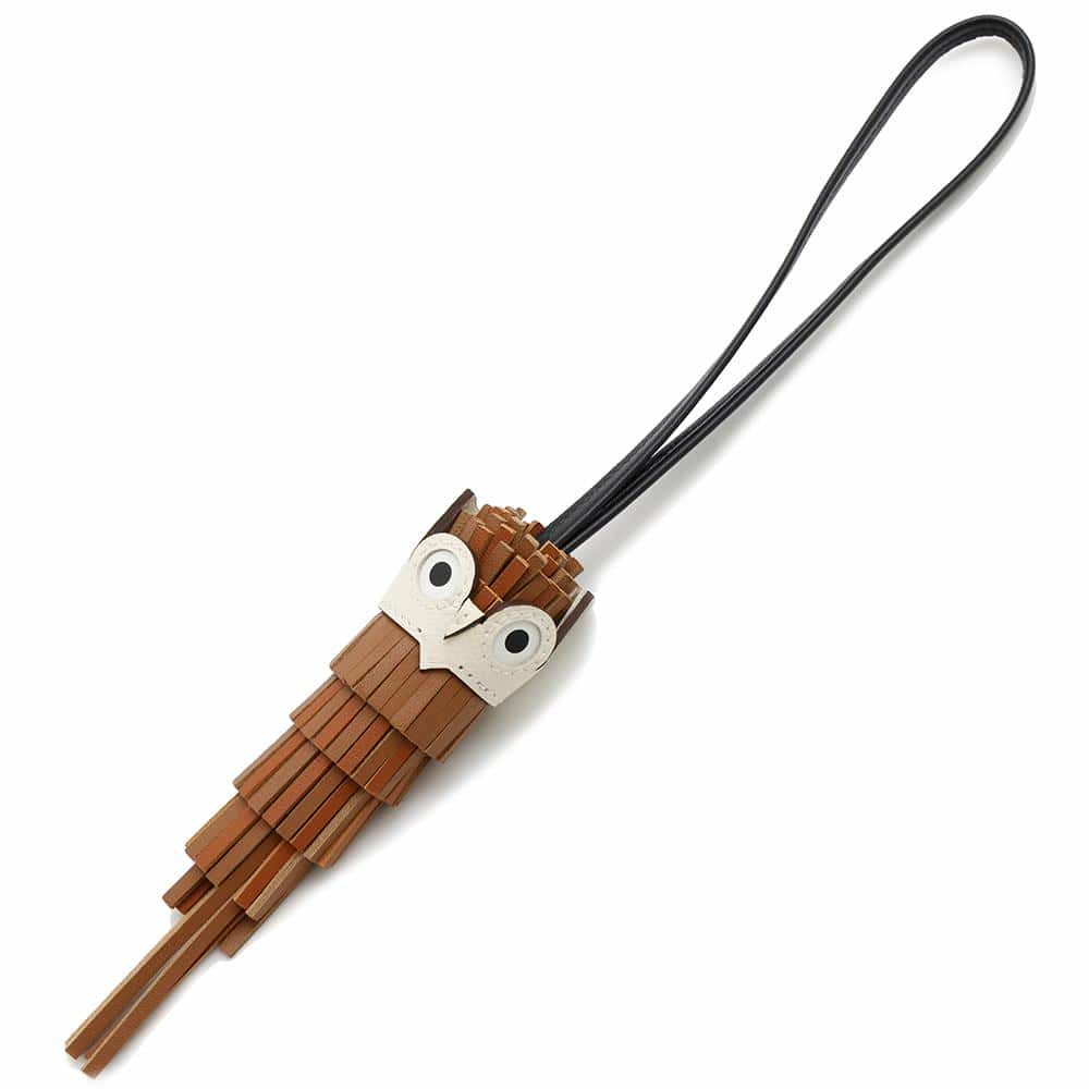 エルメス バッグチャーム シュエット ゴールド/ナタ/ブラック/パンドエピス/ホワイト ラムスキン/エプソン/スイフト W刻印 フクロウ