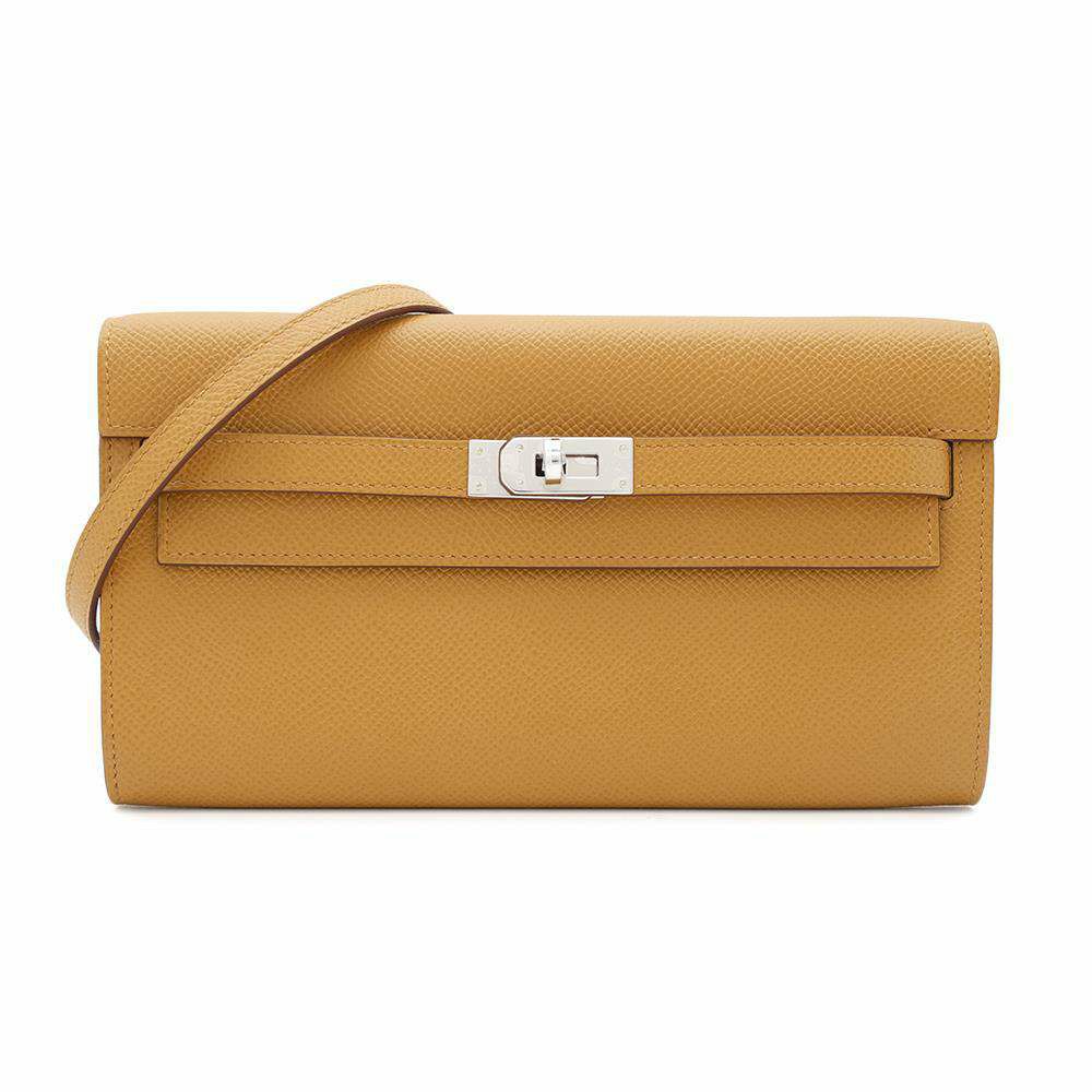エルメス ケリーウォレット ロング トゥーゴー キャラメル/シルバー金具 エプソン W刻印 HERMES 財布