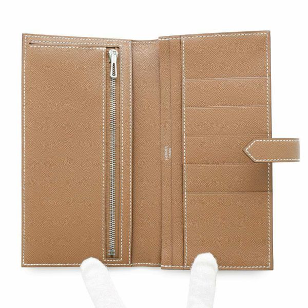 エルメス 長財布 ベアンスフレ ゴールド/シルバー金具 ヴォー エルメス 長財布 ベアンスフレ ゴールド/シルバー金具 ヴォー