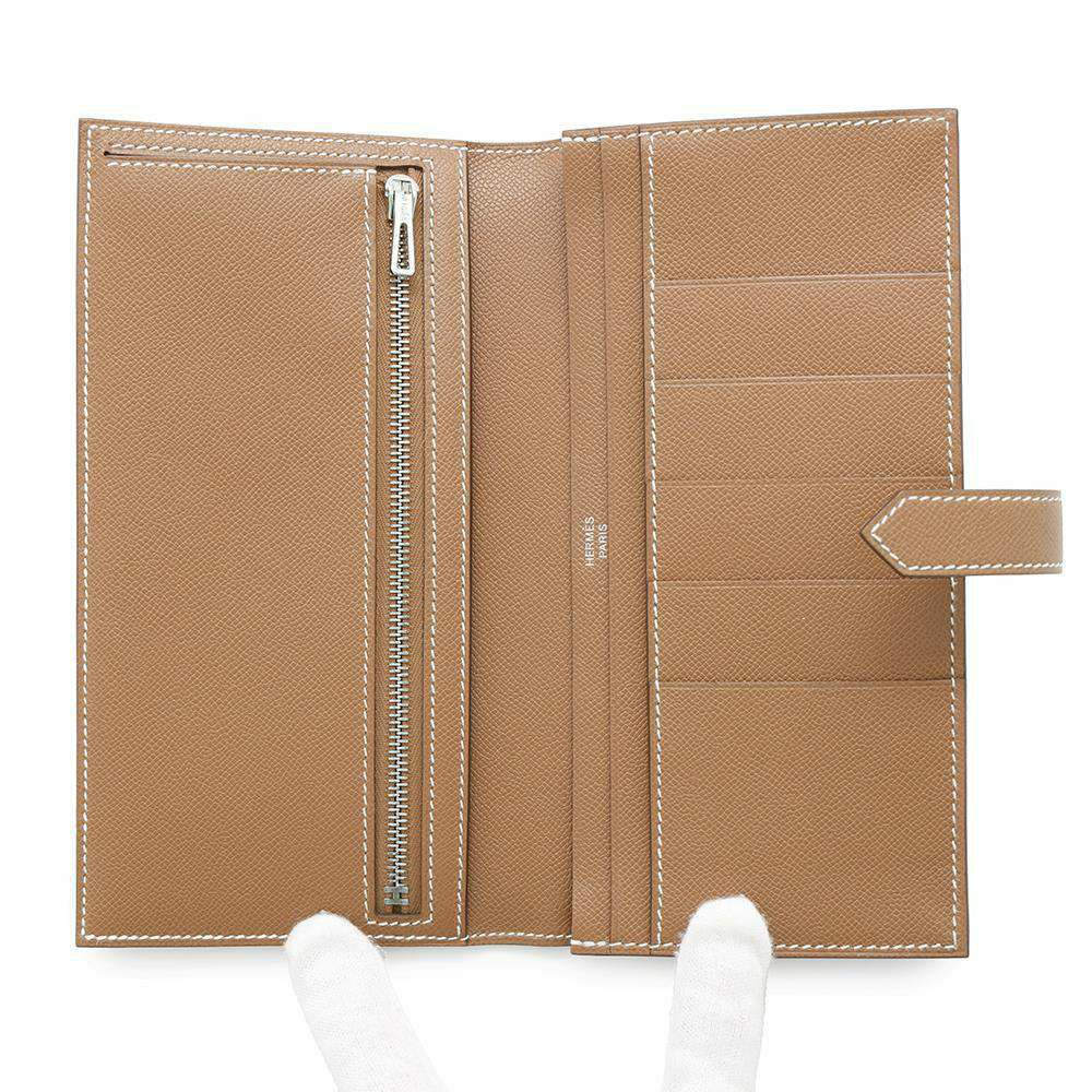 エルメス 長財布 ベアンスフレ ゴールド/シルバー金具 ヴォーマダム W刻印 HERMES 財布