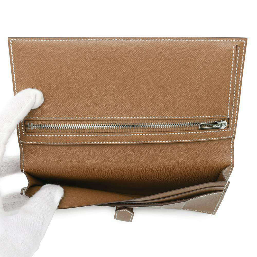 エルメス 長財布 ベアンスフレ ゴールド/シルバー金具 ヴォーマダム W刻印 HERMES 財布