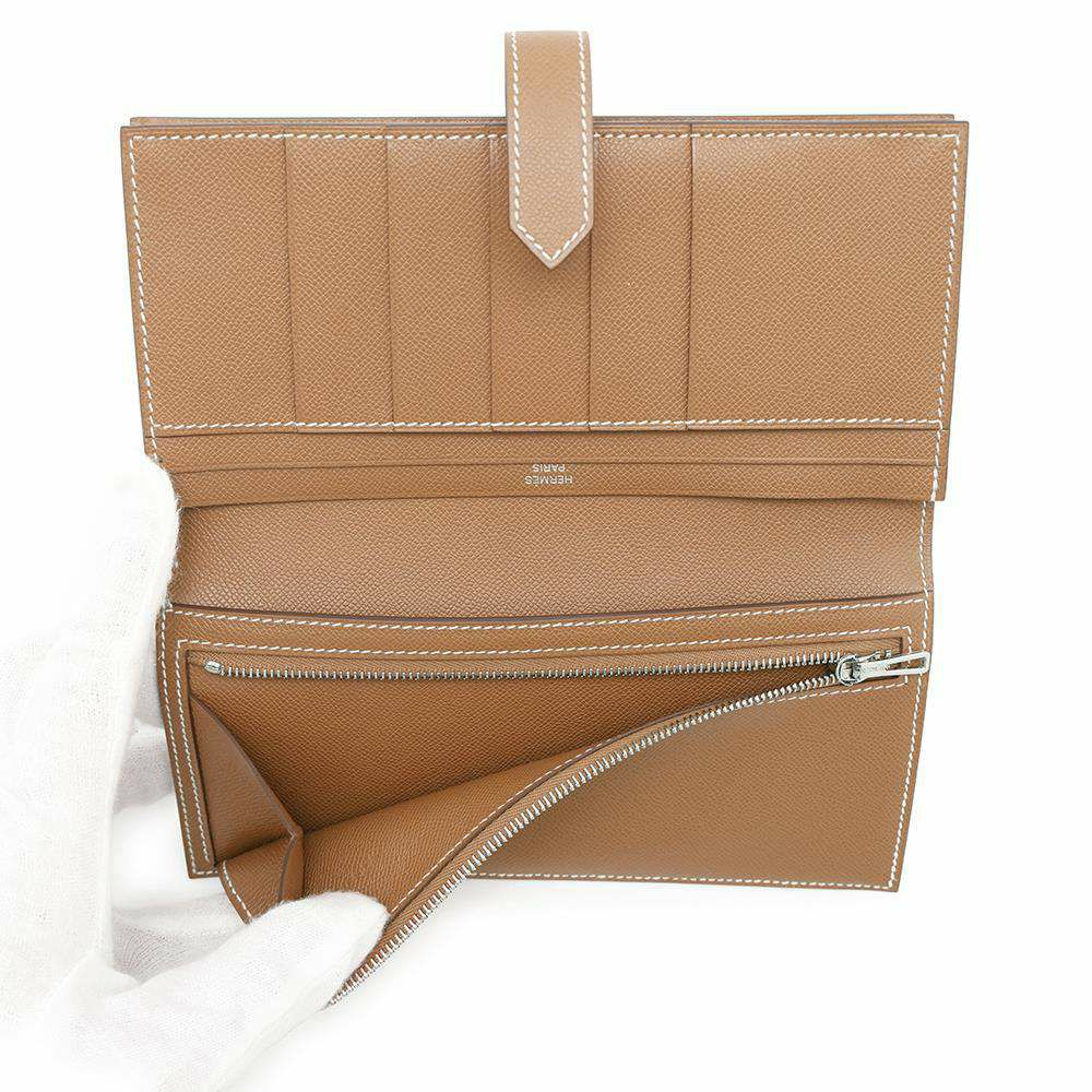 エルメス 長財布 ベアンスフレ ゴールド/シルバー金具 ヴォーマダム W刻印 HERMES 財布