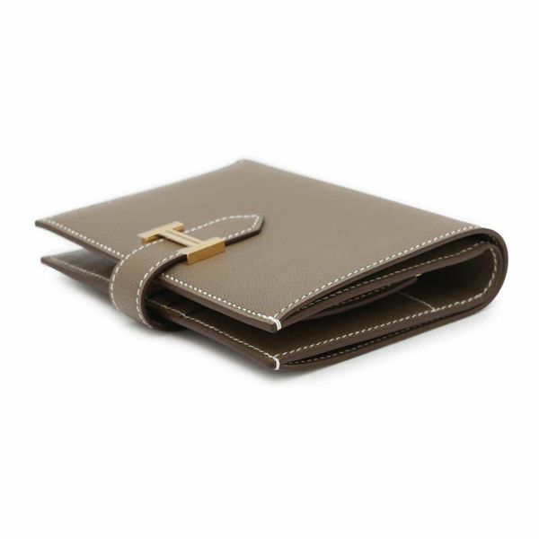 エルメス 二つ折り財布 ベアンコンパクト エトゥープ/ゴールド エルメス 二つ折り財布 ベアンコンパクト エトゥープ/ゴールド