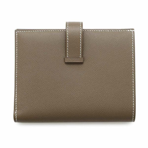 エルメス 二つ折り財布 ベアンコンパクト エトゥープ/ゴールド金具 ヴォーマダム W刻印 財布