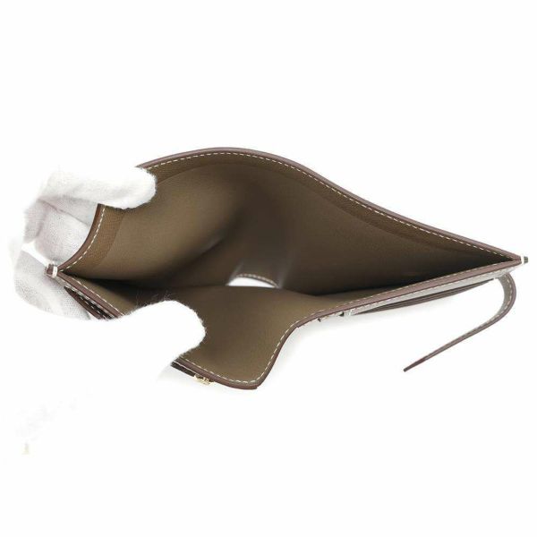 エルメス 二つ折り財布 ベアンコンパクト エトゥープ/ゴールド金具 ヴォーマダム W刻印 財布