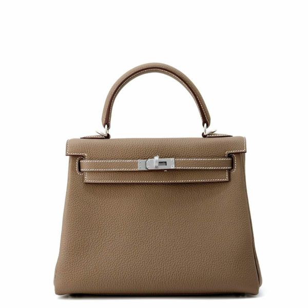 ★SALE【5oe6293】エルメス ハンドバッグ ケリー28 トゴ ヴェールボスフォール シルバー金具 T刻印 2wayバッグ【中古】レディース エルメス ハンドバッグ ケリー25内縫い エトゥープ/マットシルバー金具