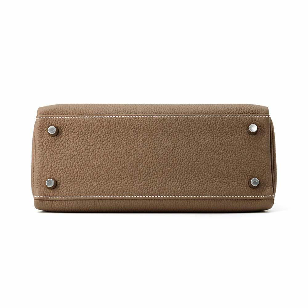 エルメス ハンドバッグ ケリー25内縫い エトゥープ/マットシルバー金具 トゴ K刻印 2wayショルダー