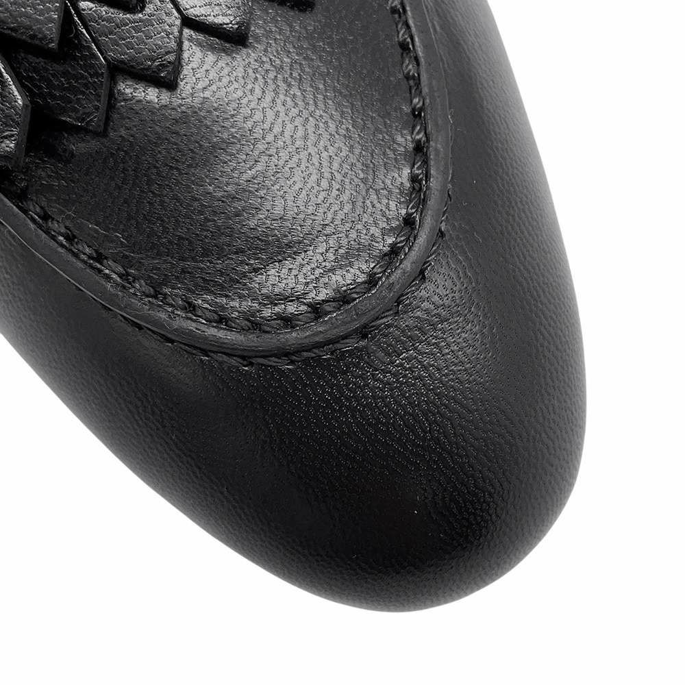 エルメス モカシン ロワイヤル レザー レディースサイズ37 HERMES 靴 黒