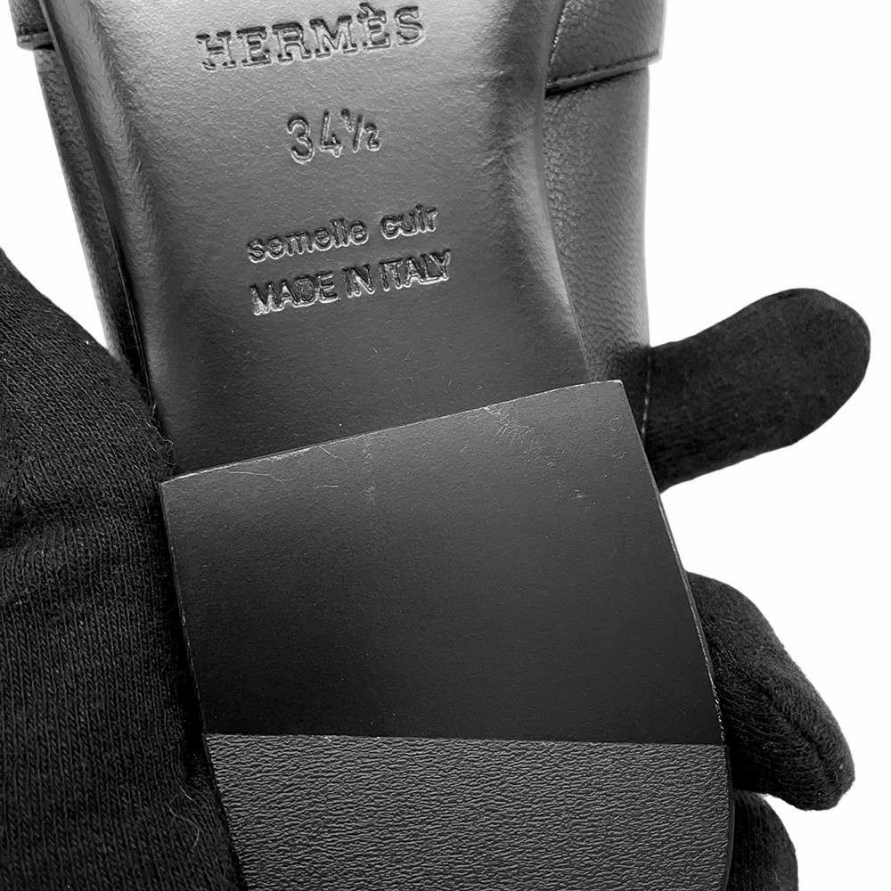 エルメス ミュール オズ OZ レザー レディースサイズ34 1/2 HERMES 靴 黒