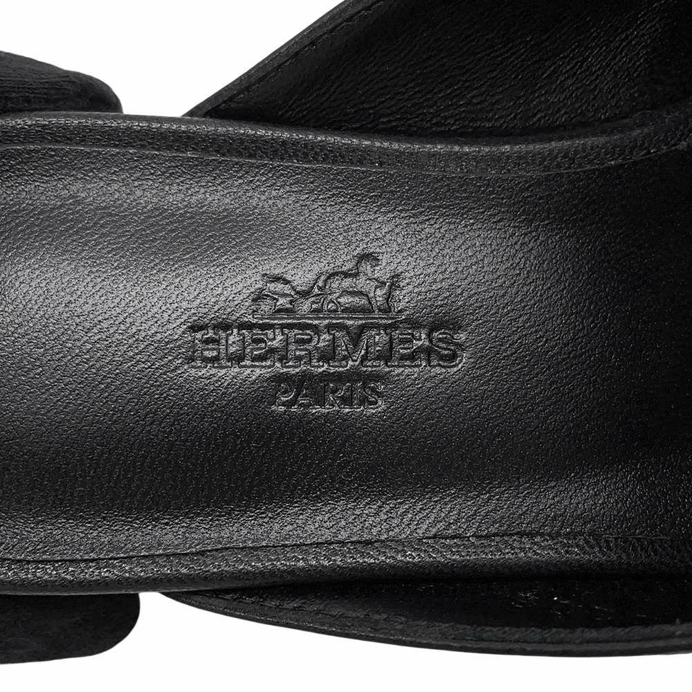 エルメス ミュール オズ OZ レザー レディースサイズ34 1/2 HERMES 靴 黒