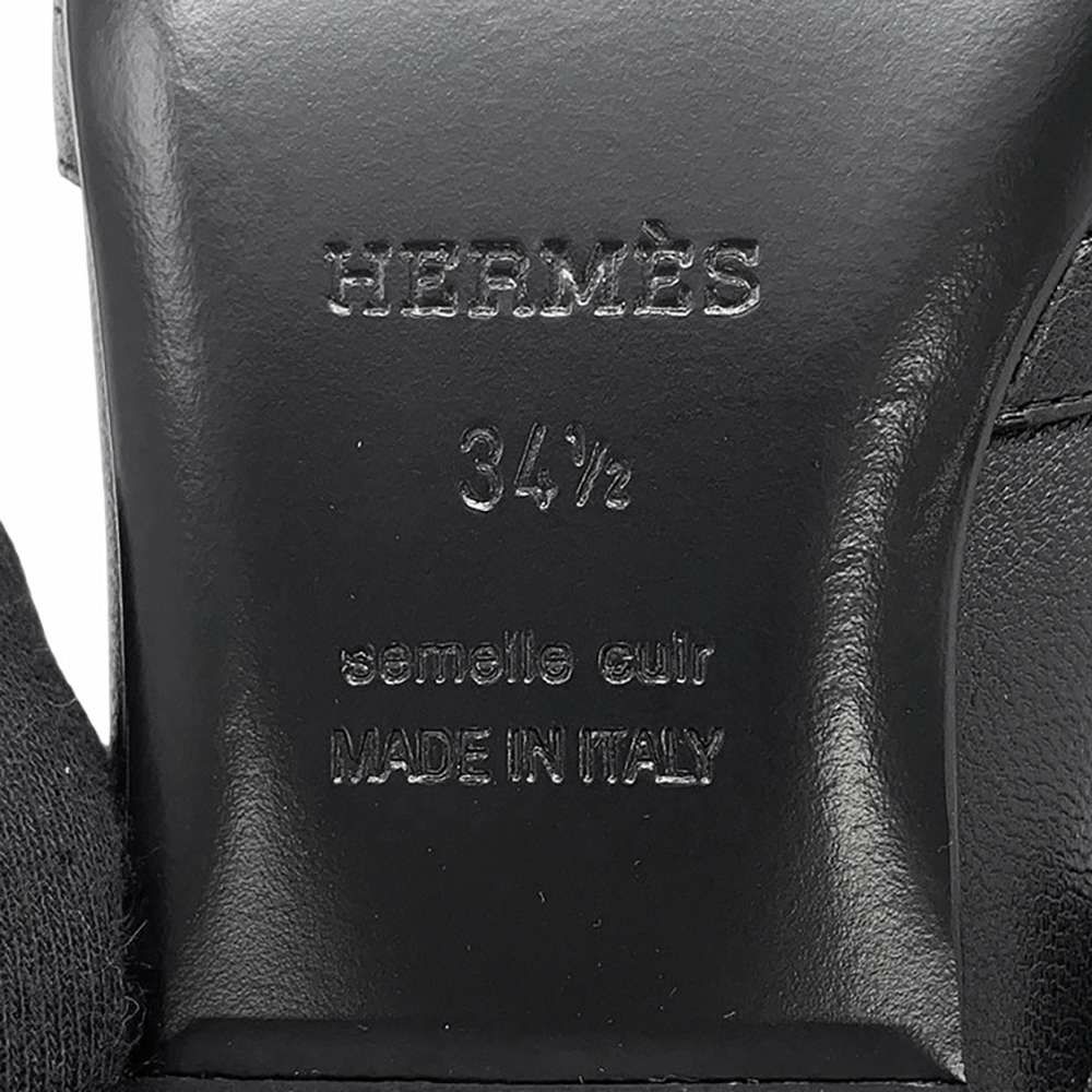 エルメス ミュール オズ OZ レザー レディースサイズ34 1/2 HERMES 靴 黒
