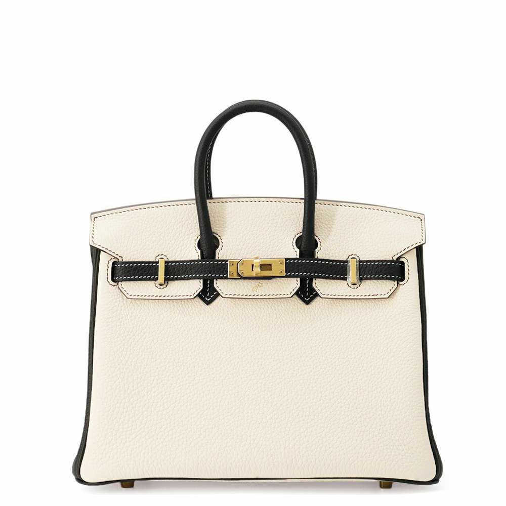 エルメス バーキン25 クレ/ブラック/マットゴールド金具 トゴ W刻印 HERMES Birkin ハンドバッグ SPO