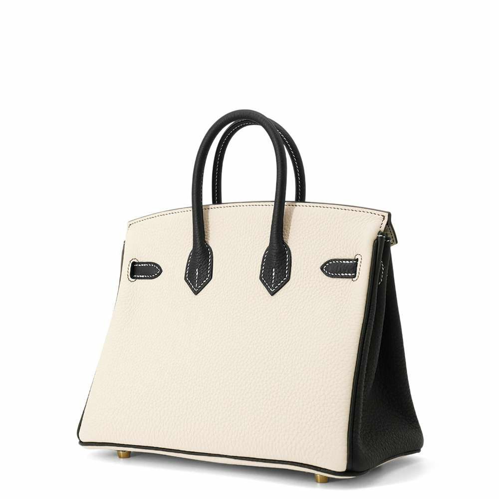 エルメス バーキン25 クレ/ブラック/マットゴールド金具 トゴ W刻印 HERMES Birkin ハンドバッグ SPO