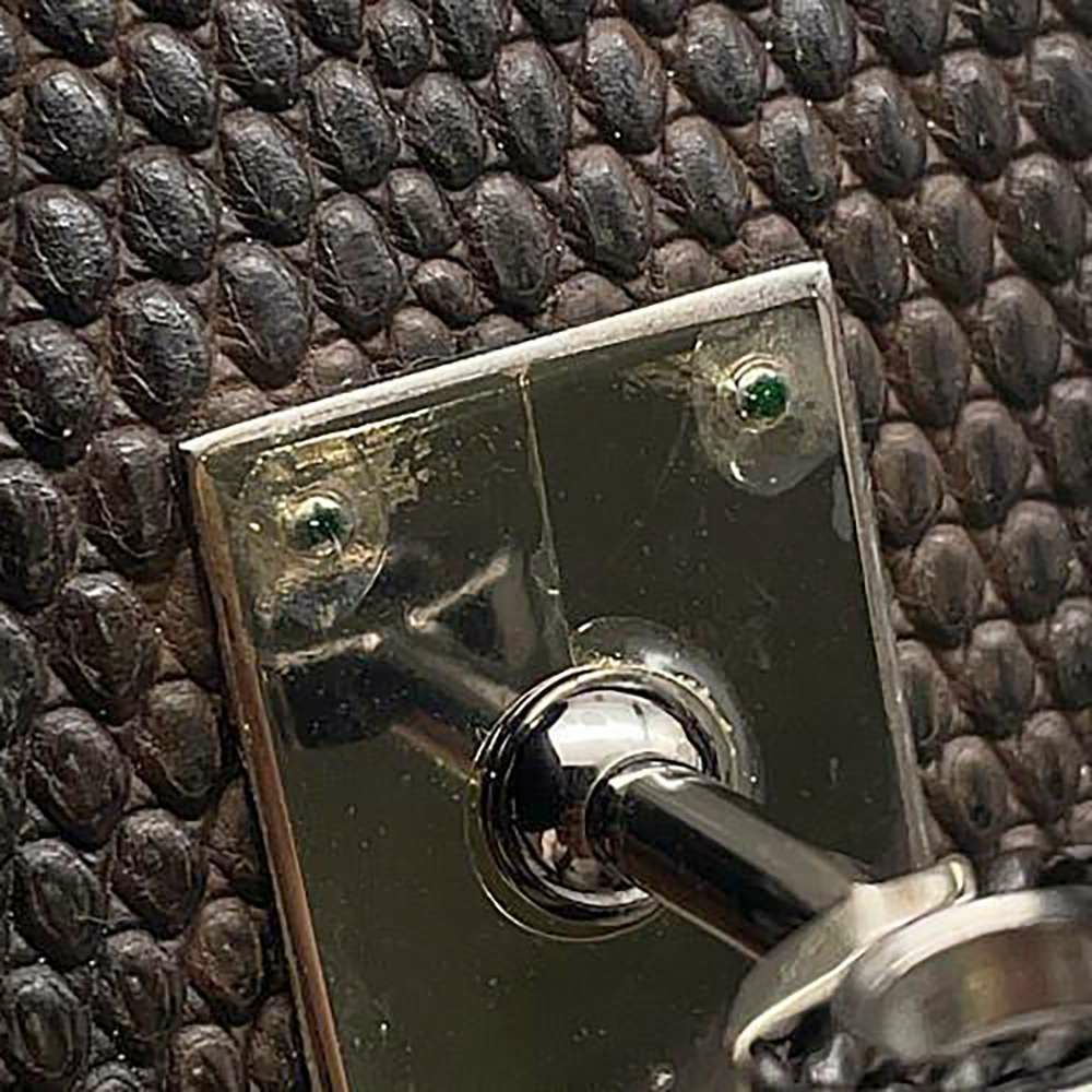 エルメス バーキン25 エベンヌ/シルバー金具 リザード □I刻印 HERMES Birkin ハンドバッグ