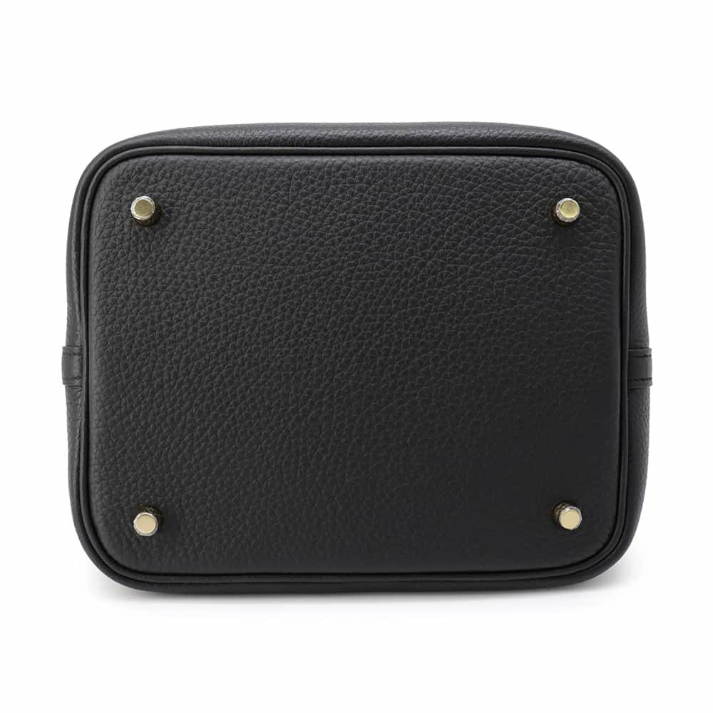 エルメス ハンドバッグ ピコタンロックMM ブラック/ゴールド金具 トリヨンクレマンス W刻印 黒