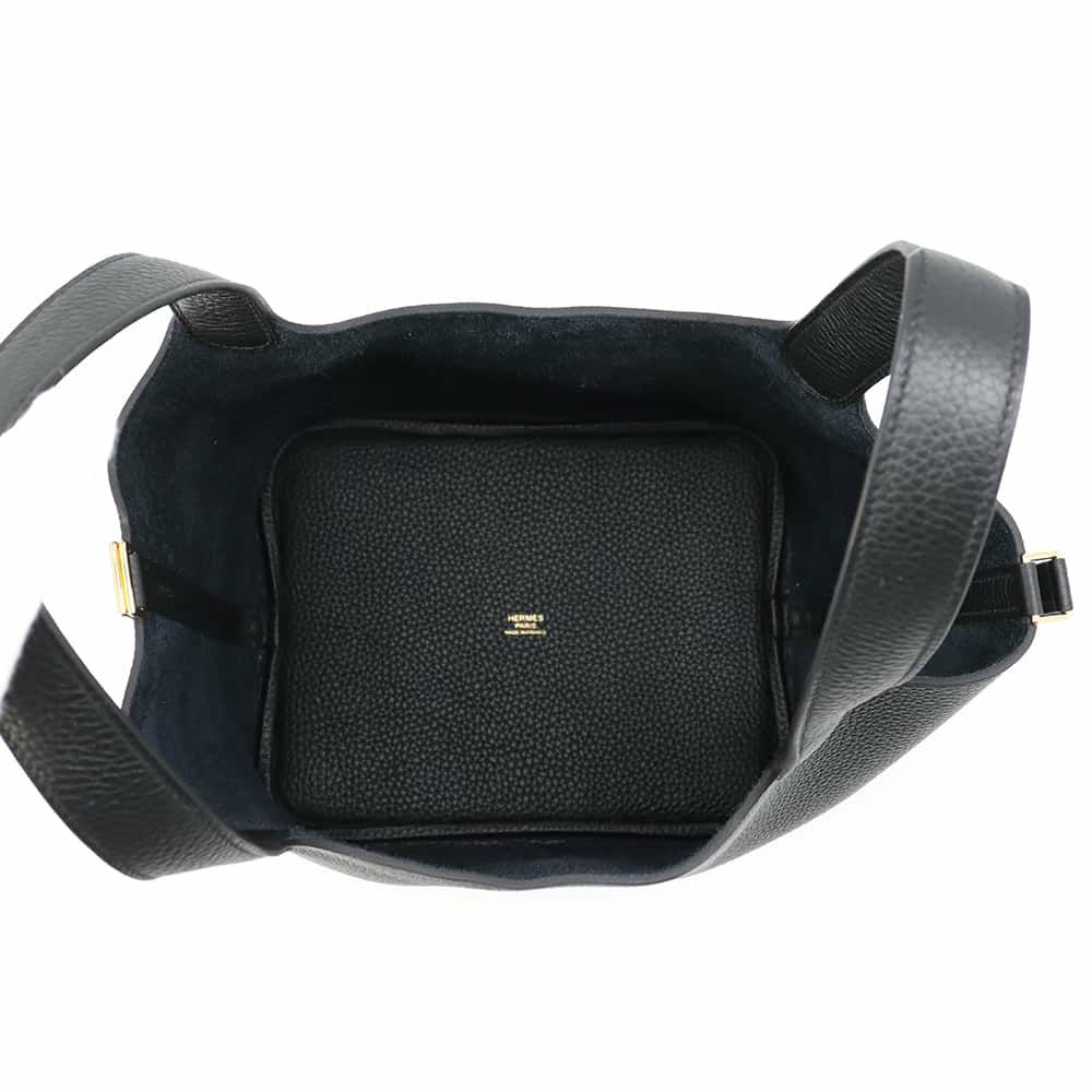 エルメス ハンドバッグ ピコタンロックMM ブラック/ゴールド金具 トリヨンクレマンス W刻印 黒