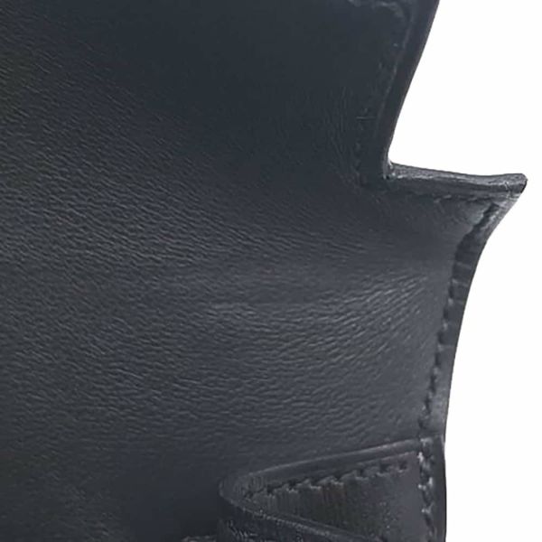 エルメス ハンドバッグ ミニケリー2 外縫い ブラック/ゴールド金具 ボックスカーフ U刻印 2wayショルダー 黒