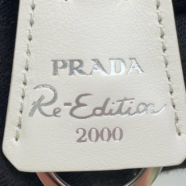 プラダ ハンドバッグ Re Edition 2000 テリー ファブリック ロゴ 1NE515 ショルダーバッグ 白 黒