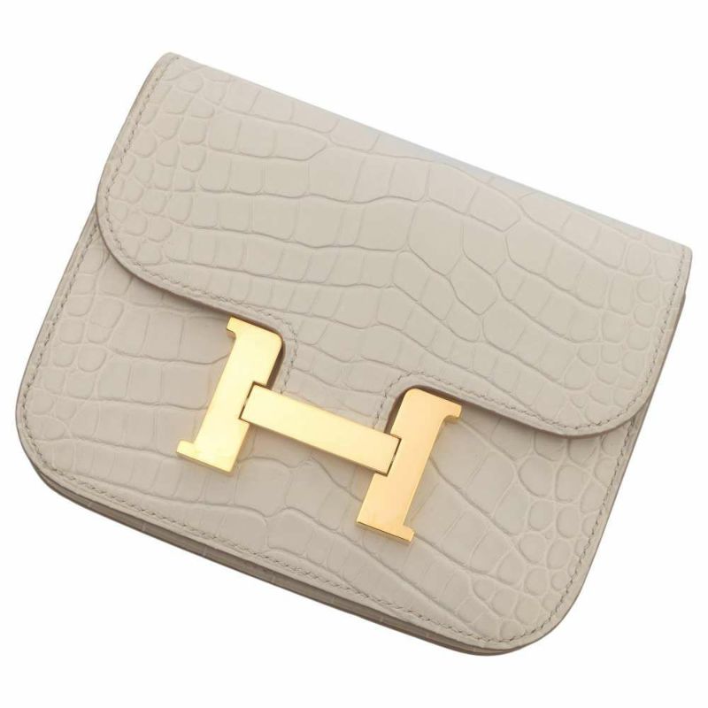 エルメス 財布 コンスタンス スリム べトン/ゴールド金具 アリゲーターマット U刻印 HERMES 財布