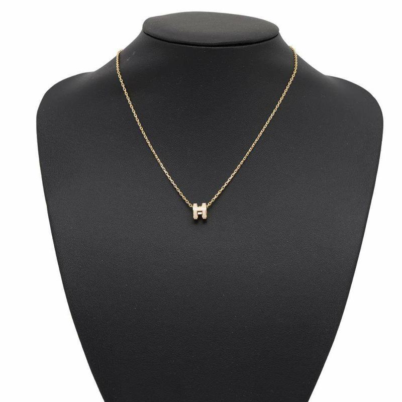 エルメス ネックレス ミニ・ポップアッシュ ローズドラジェ/ゴールド金具 HERMES アクセサリー