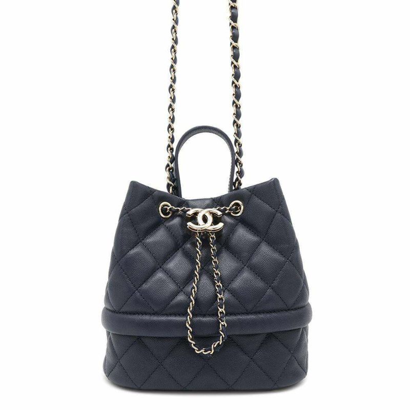 シャネル チェーンショルダーバッグ ココマーク マトラッセ 巾着 キャビアスキン AS0894 CHANEL 2way