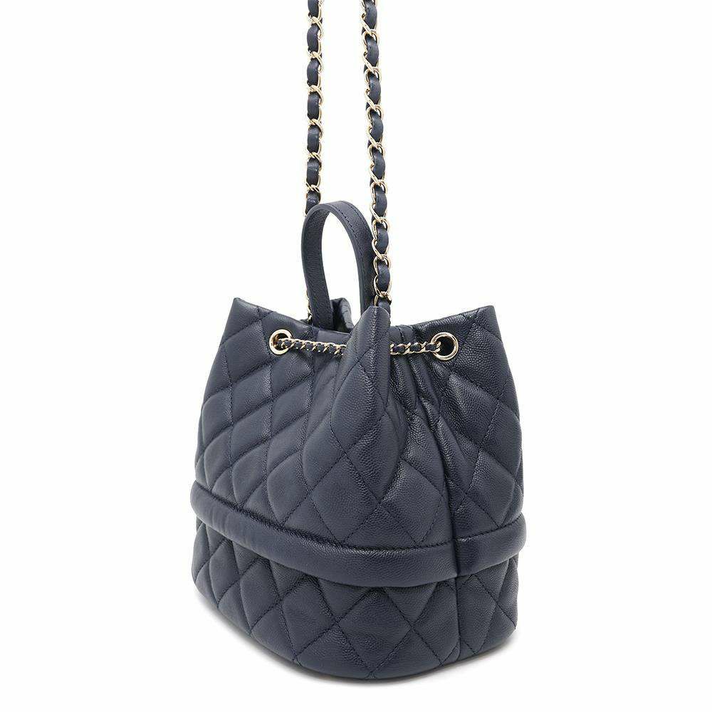 シャネル チェーンショルダーバッグ ココマーク マトラッセ 巾着 キャビアスキン AS0894 CHANEL 2way