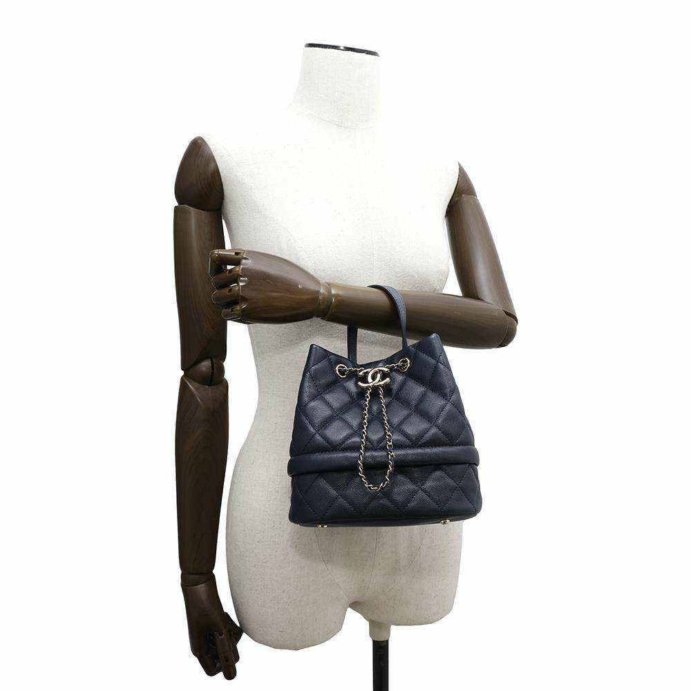 シャネル チェーンショルダーバッグ ココマーク マトラッセ 巾着 キャビアスキン AS0894 CHANEL 2way