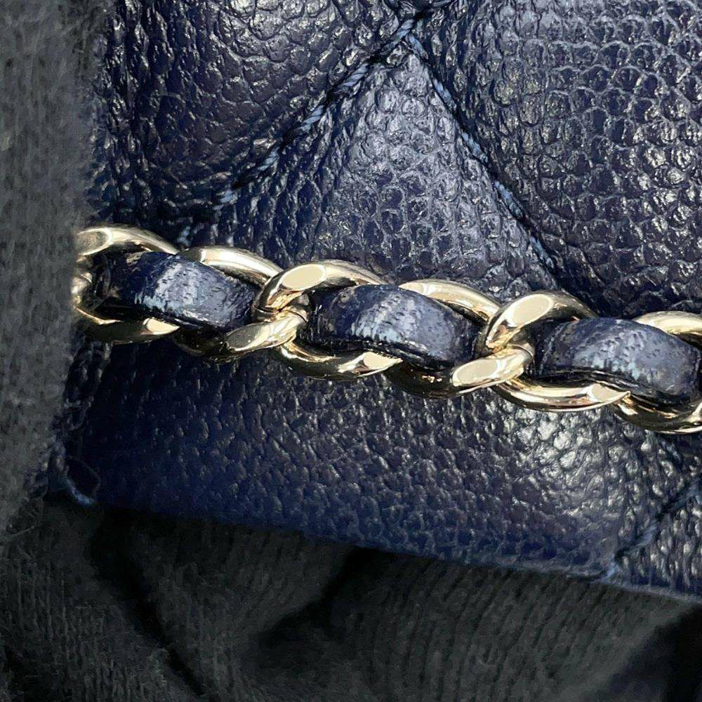 シャネル チェーンショルダーバッグ ココマーク マトラッセ 巾着 キャビアスキン AS0894 CHANEL 2way