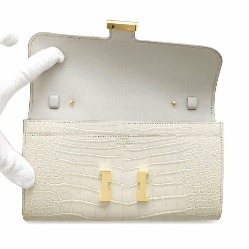 エルメス 長財布 コンスタンス トゥーゴー ロング ベトン/ゴールド金具 アリゲーターマット B刻印 財布