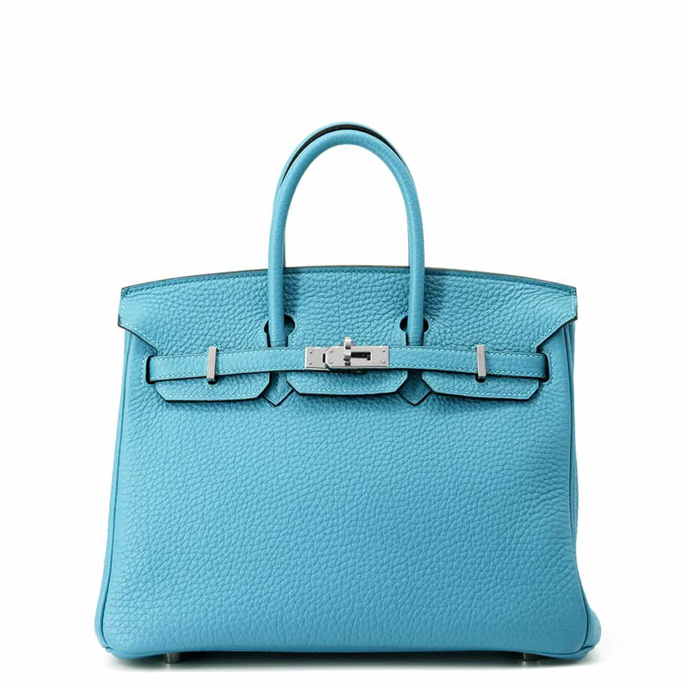 エルメス バーキン25 ターコイズ/シルバー金具 トゴ □R刻印 HERMES Birkin ハンドバッグ