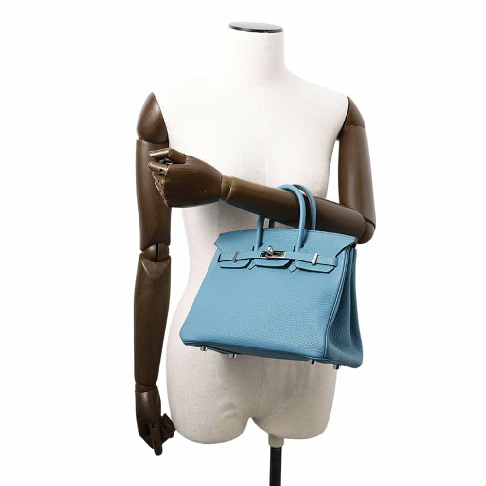 エルメス バーキン25 ターコイズ/シルバー金具 トゴ □R刻印 HERMES Birkin ハンドバッグ