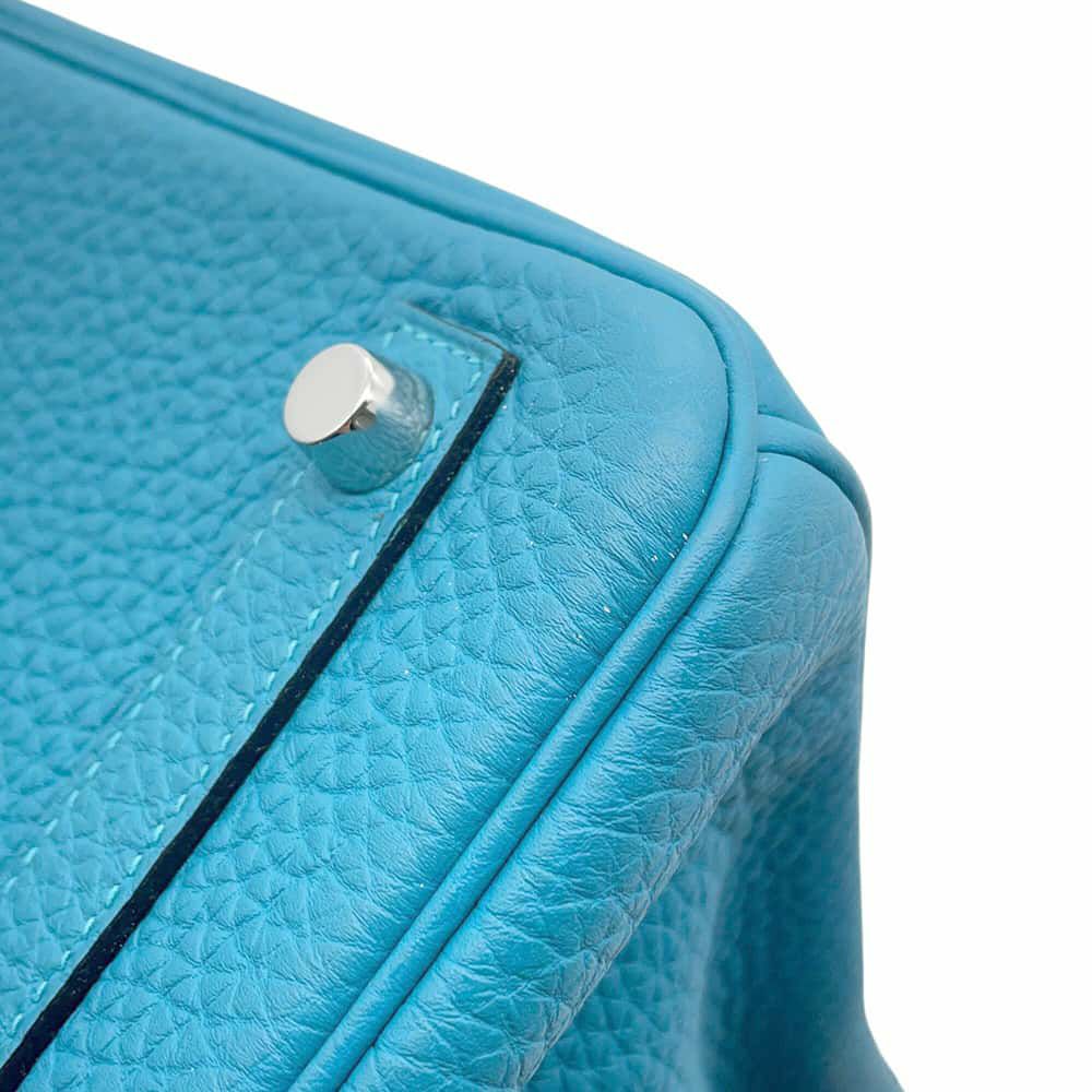 エルメス バーキン25 ターコイズ/シルバー金具 トゴ □R刻印 HERMES Birkin ハンドバッグ