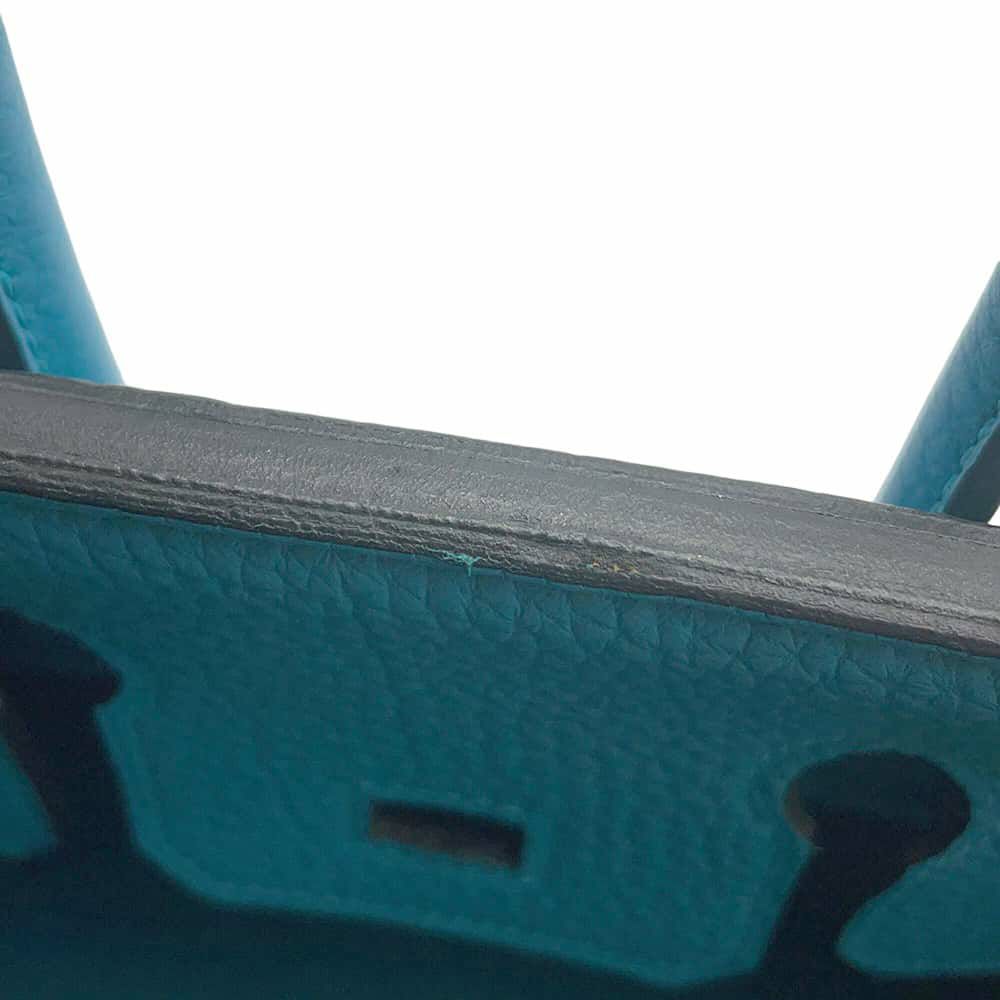 エルメス バーキン25 ターコイズ/シルバー金具 トゴ □R刻印 HERMES Birkin ハンドバッグ