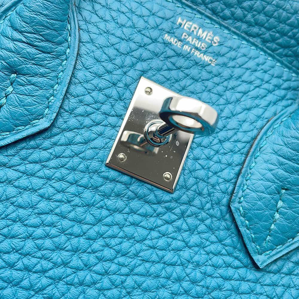エルメス バーキン25 ターコイズ/シルバー金具 トゴ □R刻印 HERMES Birkin ハンドバッグ