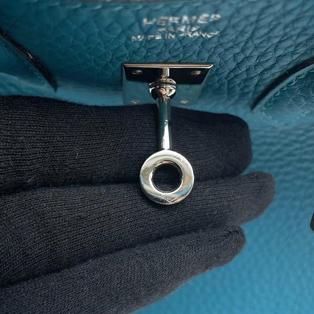 エルメス バーキン25 ターコイズ/シルバー金具 トゴ □R刻印 HERMES Birkin ハンドバッグ