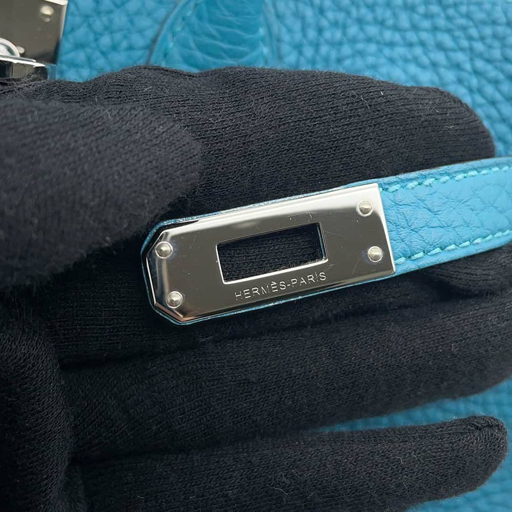 エルメス バーキン25 ターコイズ/シルバー金具 トゴ □R刻印 HERMES Birkin ハンドバッグ